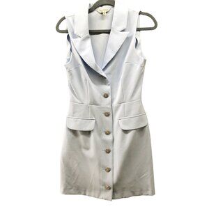 Miss Selfridge (ASOS) Blazer Jacket Dress Womens 4 Blue Jewel Button Sleeveless